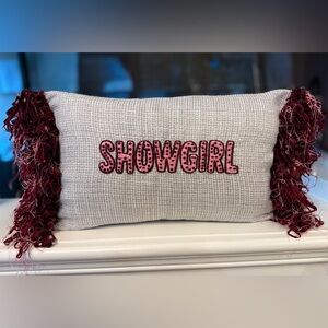 Hand Embroidered 'Showgirl' Swifty Accent Pillow